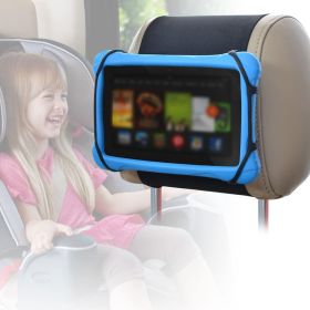 Car Headrest Mount Holder For Tablets ; Tablet Mount For Car Back Seat; Car Tablet Holder For Kids With Anti-Slip Strap & Silicone Holding Net/Fits Al