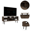 Oslo Tv Stand for TV¬¥s up 51"; Two Drawers; Four Legs; Three Open Shelves -Dark Walnut
