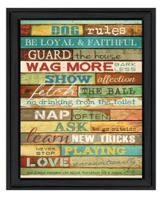"Dog Rules" By Marla Rae, Ready to Hang Framed Print, Black Frame