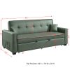 ACME Octavio Adjustable Sofa w/2 Pillows, Green Fabric LV00824