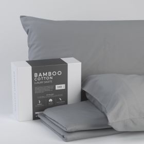 Bamboo Cotton Sheets Soft and Smooth with Viscose from Bamboo Grey Cal King