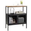Kitchen Buffet Cabinet with 2 Doors and Open Shelf