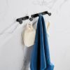 Towel Hook Matte Black Stainless Steel Towel Robe Coat Rack Rows of Four Hooks Bathroom Accessories for Home Storage Organization,Hallway,Foyer,Wall M