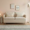 Modern Upholstered Loveseat Sofa,Beige Cotton Linen-63.8''