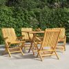 Folding Patio Chairs 4 pcs 24"x26.4"x35.4" Solid Wood Teak