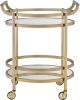 ACME Lakelyn Serving Cart, Brushed Bronze & Clear Glass 98190