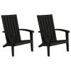 Patio Adirondack Chairs 2 pcs Black Polypropylene