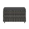 Patio Footrest with Cushion Gray Poly Rattan