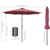 9ft Alu 8LED Strip Umbrella Terra