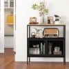 Kitchen Buffet Cabinet with 2 Doors and Open Shelf