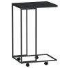 Side Table with Wheels Black 15.7"x11.8"x25" Engineered Wood