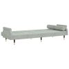 Sofa Bed with Cushions Light Gray Velvet