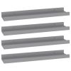 Wall Shelves 4 pcs Gray 15.7"x3.5"x1.2"