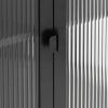 Highboard Black 33.5"x15.7"x70.9" Glass and Steel