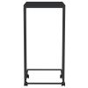 Side Table with Wheels Black 15.7"x11.8"x25" Engineered Wood