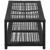 Shoe Bench Black 31.5"x15.7"x11.8" Poly Rattan