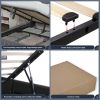 Queen Platform Bed Frame With pneumatic hydraulic function, Velvet Upholstered Bed with Deep Tufted Buttons, Lift up storage bed With Hidden Underbed