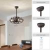 Best sells Modern Enclosed Ceiling Fan Indoor with Remote Control and Bladeless Rust Red Industrial Ceiling Fan Light Kit