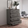 Sideboard HAMAR Light Gray 31.1"x15.7"x40.7" Solid Wood Pine