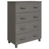 Sideboard HAMAR Light Gray 31.1"x15.7"x40.7" Solid Wood Pine