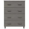 Sideboard HAMAR Light Gray 31.1"x15.7"x40.7" Solid Wood Pine