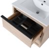 24" Bathroom Vanity with 2 Soft Close drawers, White Ceramic Basin