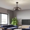 Best sells Modern Enclosed Ceiling Fan Indoor with Remote Control and Bladeless Rust Red Industrial Ceiling Fan Light Kit
