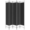 5-Panel Room Divider Black 78.7"x86.6" Fabric