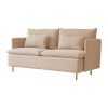 Modern Upholstered Loveseat Sofa,Beige Cotton Linen-63.8''