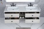 72*23*21in Wall Hung Doulble Sink Bath Vanity Cabinet Only in Bathroom Vanities without Tops