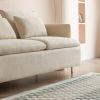Modern Upholstered Loveseat Sofa,Beige Cotton Linen-63.8''