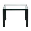 Coffee Table Set of 2, Square Modern Table with Tempered Glass Finish for Living Room,Transparent