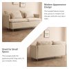 Modern Upholstered Loveseat Sofa,Beige Cotton Linen-63.8''