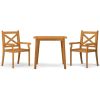 3 Piece Patio Dining Set Solid Wood Acacia