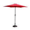 8.8 feet Outdoor Aluminum Patio Umbrella; Patio Umbrella; Market Umbrella with 33 pounds Round Resin Umbrella Base; Push Button Tilt and Crank lift; R