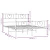Metal Bed Frame with Headboard and Footboard Black 59.1"x78.7"