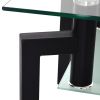Rectangle Black Glass Coffee Table; Clear Coffee Table ; Modern Side Center Tables for Living Room;  Living Room Furniture