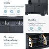 ON-TREND All in One Hall Tree with 3 Top Shelves and 2 Flip Shoe Storage Drawers, Wood Hallway Organizer with Storage Bench and Metal Hanging Hooks, B