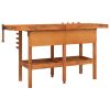 Workbench with Drawers and Vices 63.8"x24.4"x32.7" Solid Wood Acacia
