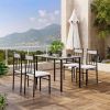 5 Pieces Faux Marble Dining Set Table with Solid Steel Frame