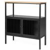 Kitchen Buffet Cabinet with 2 Doors and Open Shelf