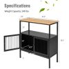 Kitchen Buffet Cabinet with 2 Doors and Open Shelf