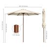 9 Ft Wooden Umbrella