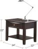 Simple Modern Look Wooden End Table Living Room Sofa Side Table Venner DrawerAnd Shelf
