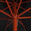 Parasol with Wooden Pole 118.1"x101.6" Black