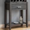 ID USA 212924 Wine Cabinet Distressed Grey