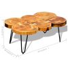 Coffee Table 13.8" 6 Trunks Solid Sheesham Wood