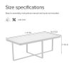 Minimalism rectangle coffee table,Black metal frame with sintered stone tabletop