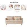 Modern Upholstered Loveseat Sofa,Beige Cotton Linen-63.8''