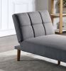 Blue Grey Polyfiber 1pc Adjustable Chaise Bed Living Room Solid wood Legs Tufted Comfort Couch